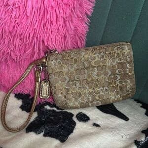 Metallic Y2K Coach Wristlet